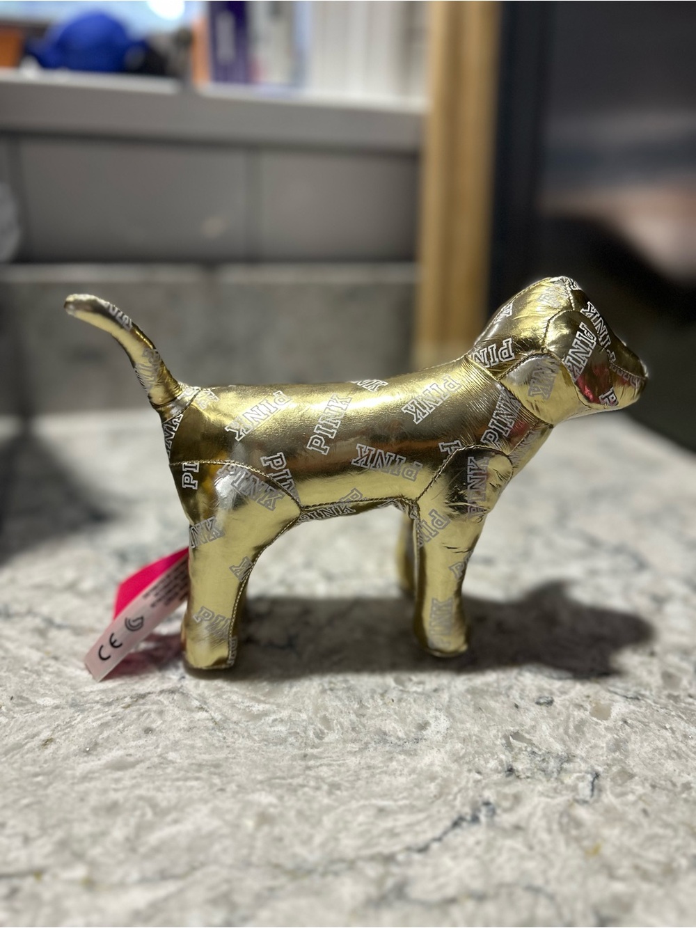 PINK Victoria's Secret Gold Dog Plush 2014 - Picture 3 of 8